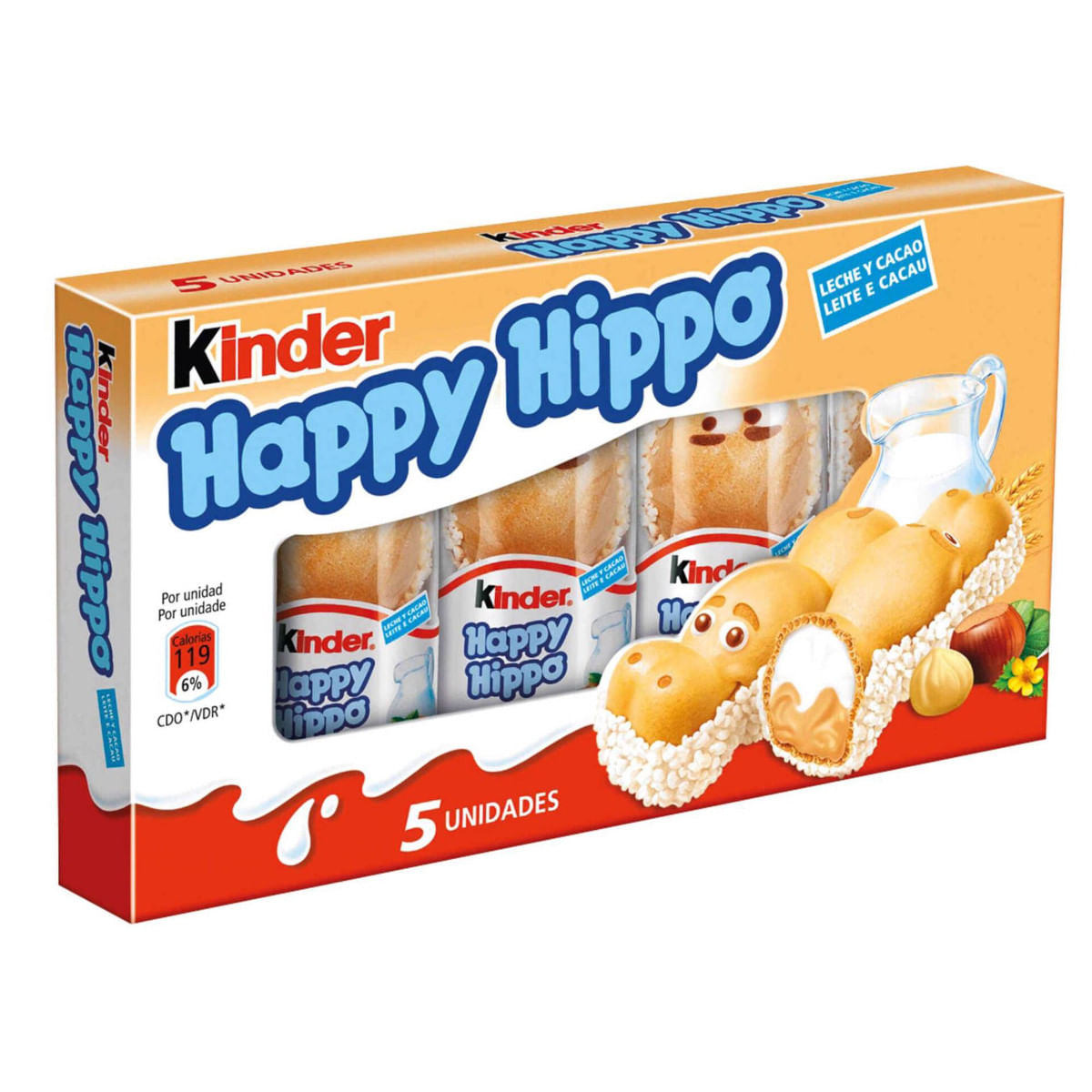 Encontraproduto.com.br - Wafer KINDER Happy Hippo com 5 unidades
