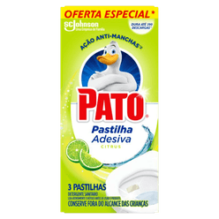 Desodorizador Sanitário PATO Pastilha Adesiva Citrus 3UN 20% Desconto