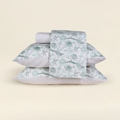 Jogo de Cama Casal Microfibra Estampado Bird - A\CASA
