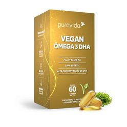 Suplemento alimentar Puravida Ômega 3 DHA Vegetal 60cápsulas