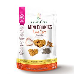 Mini Cookies LEVE CROC Low Carb Baunilha Vegano sem Glúten e Soja 90g