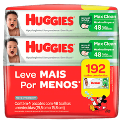 Lenço Umedecido HUGGIES Max Clean - 48 unidades