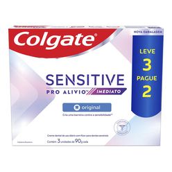 Creme Dental COLGATE Sensitive Pró Alívio Imediato Menta 90g Leve 3 Pague 2