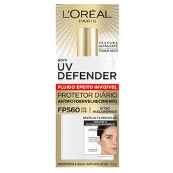 Protetor Solar Facial L'oréal Uv Defender Fluído Efeito Invisível Fps60 40g