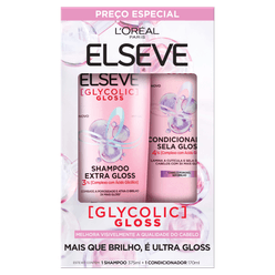 Kit ELSEVE Glycolic Gloss Shampoo 375ml + Condicionador 170ml