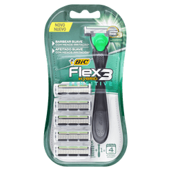 Aparelho de Barbear BIC Flex3 Hibrid Sensitive + 5 Lâminas