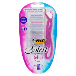 Aparelho de Barbear BIC Soleil Clic com 6 Lâminas