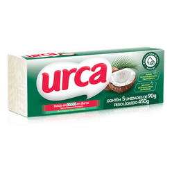 Sabão Barra URCA Coco com 5 unidades de 90g 450g