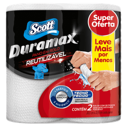 Pano SCOTT Duramax Reutilizável com 2 unidades 20,1X21,5cm Leve mais Por menos