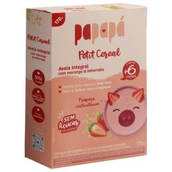 Cereal PAPAPÁ Petit Aveia Integral com Morango e Beterraba sem Açúcar 170g