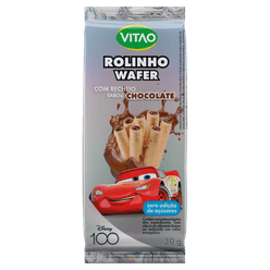 Rolinho de Wafer VITAO Carros Baunilha com Chocolate 30g