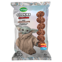 Cookies VITÃO Disney 100 Chocolate Zero Lactose/Sem Glúten e Sem Açúcares 60g