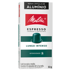 Café MELITTA Espresso Lungo Intenso Intensidade 8 Compatíveis com Máquinas Nespresso com 10 Cápsulas 53g