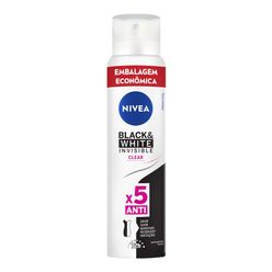 Desodorante Nivea Black & White Invisible Feminino Clear Aerosol 200ml Embalagem Econômica