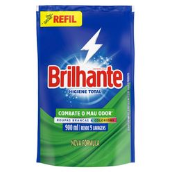 Lava Roupa Líquido BRILHANTE Higiene Total 900ml Refil Econômico