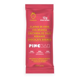 Barra de Proteína PINCBAR Morango com Chocolate Branco Sem Glúten e Lactose 50g