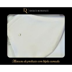 Máscara Facial DOLCE ROMANCE Branca com Strass