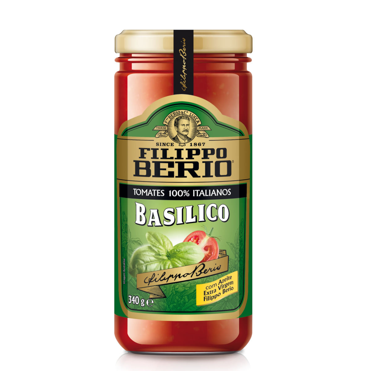 Molho de Tomate Filippo Berio Basílico 340g