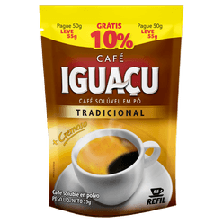 Café IGUAÇU Solúvel em Pó Tracional + Cremoso 55g Leve 55g Pague 50g Grátis 10%