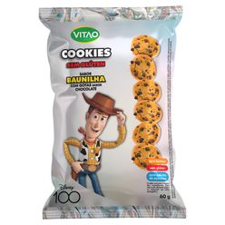 Cookies VITÃO Disney Baunilha com Gotas de Chocolate Zero Lactose/Sem Glúten e Sem Adição de Açúcares 60g