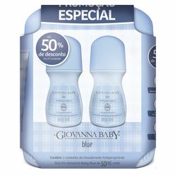 Desodorante GIOVANNA BABY Blue Roll On 50ml com 2 unidades Promoção Especial