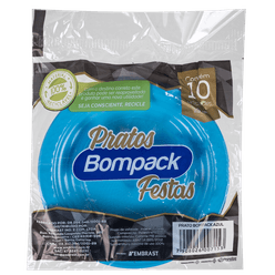 Prato Plástico BOMPACK Premium  15cm com 10 unidades