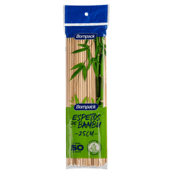 Espetinho BOMPACK Bambu 25cm com 50 unidades