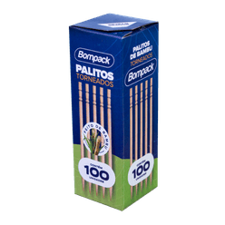 Palito de Dente BOMPACK Torneado com 100 unidades