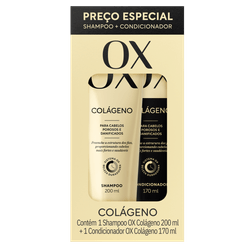 Kit OX Colágeno Shampoo 200ml + Condicionador 170ml Preço Especial