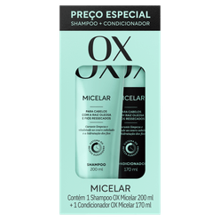 Kit OX Micelar Shampoo 200ml + Condicionador 170ml Preço Especial