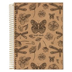 Caderno JANDAIA Espiral Universitario Kraft Black 160 Folhas