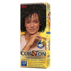 Coloração de cabelo COR&TON Creme Preto 2.0