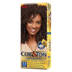 Coloração de Cabelo COR&TON Creme Castanho Escuro 3.0