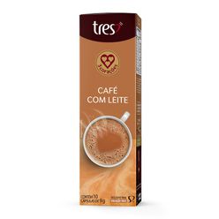 Capsula TRES Cafe com Leite 3 Corações 10 unid