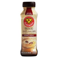 Bebida Láctea 3 CORAÇÕES Pronto café com Leite Pingado 260ml