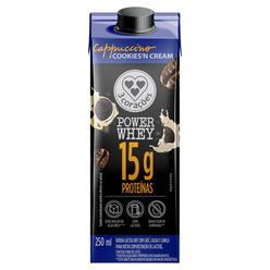 Bebida Láctea Cappuccino Power Whey 15g Cookies 'n' Cream 3 CORAÇÕES 250ml