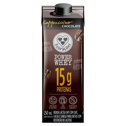 Bebida Láctea Cappuccino Power Whey 15g Chocolate 3 Corações 250ml