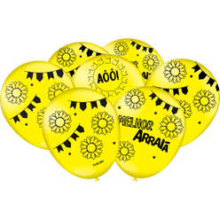 Balão FESTCOLOR Junina Amarelo 10x25