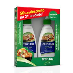 Adoçante ZERO CAL Stévia com Sucralose 80ml cada 50% de desconto na 2ª unidade