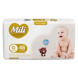 Fralda Descartáveis MILI Love & Care Premium Mega Pacote 5 com 48 Unidades