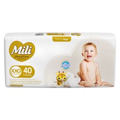 Fralda Descartável MILI Love & Care Premium Mega Pacote XXG com 40 Unidades