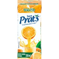 Suco Integral PRATS Laranja Sem Açúcar Refrigerado 200ml