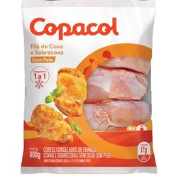 Filé de Coxa E Sobrecoxa Frango COPACOL Sem Pele Congelado IQF 800g