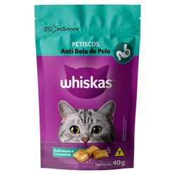 Petiscos WHISKAS para Gato Temptations Anti Bola de Pelo 40g