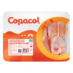 Coxa Sobrecoxa Frango COPACOL Sem Osso e Sem Pele Congelado 1kg