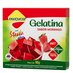 Pó Gelatina LOWÇUCAR Zero com Stévia Morango 10g