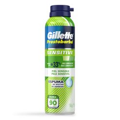 GILLETTE Prestobarba Senstive Espuma de Barbear para Pele Sensível 155mL