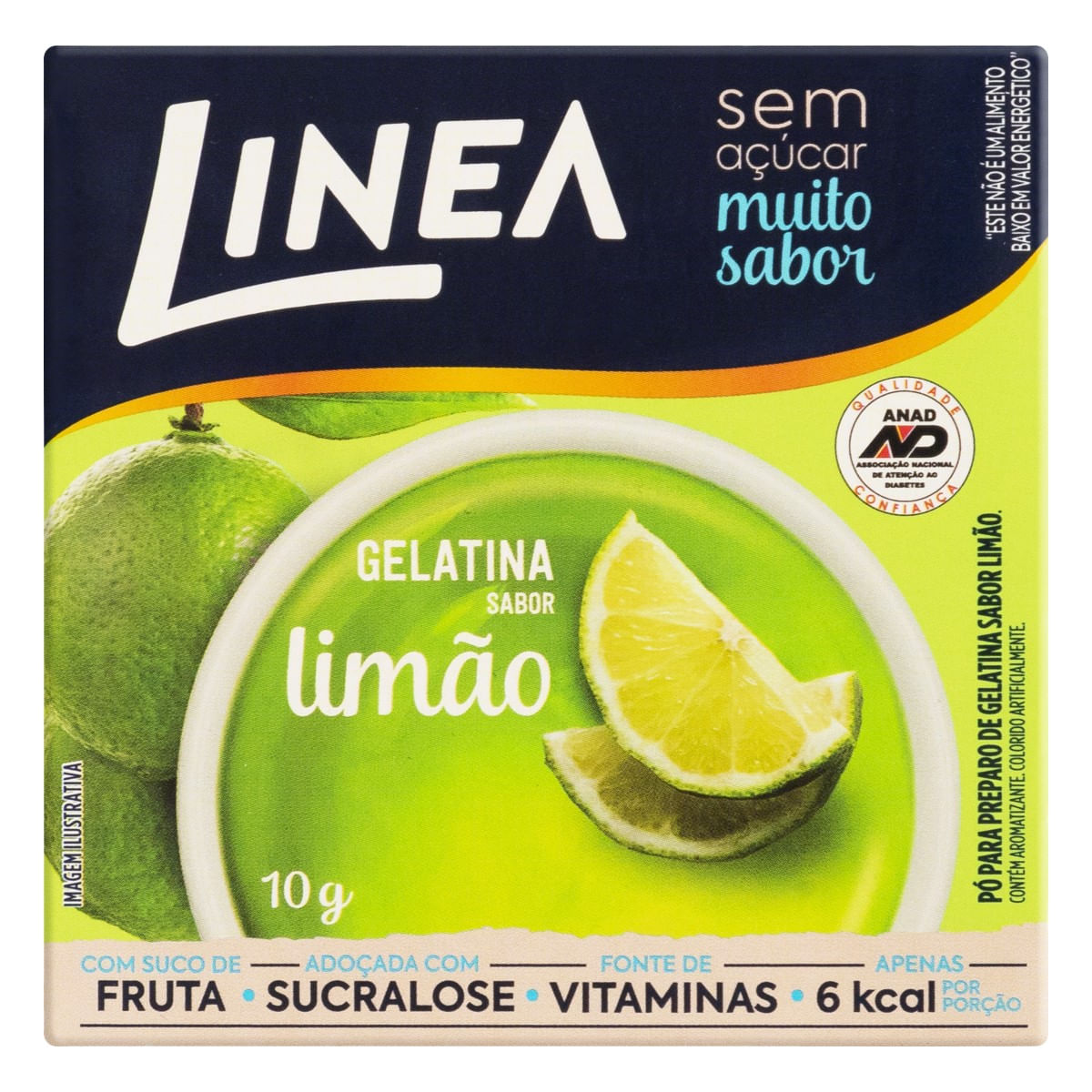 Gelatina Linea Sem Açucar Limão 10g