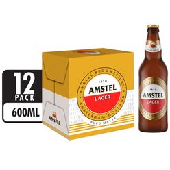 Cerveja AMSTEL Pilsen 600 ML - Pack com 12 Unidades