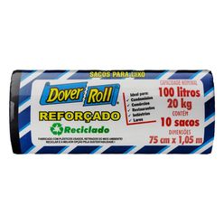 Saco para Lixo DOVER ROLL Reforçado com 10 Unidade 100L Rolo